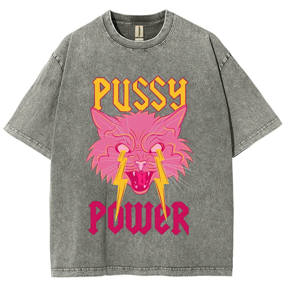 PUSSY POWER VINTAGE WASHED TEE
