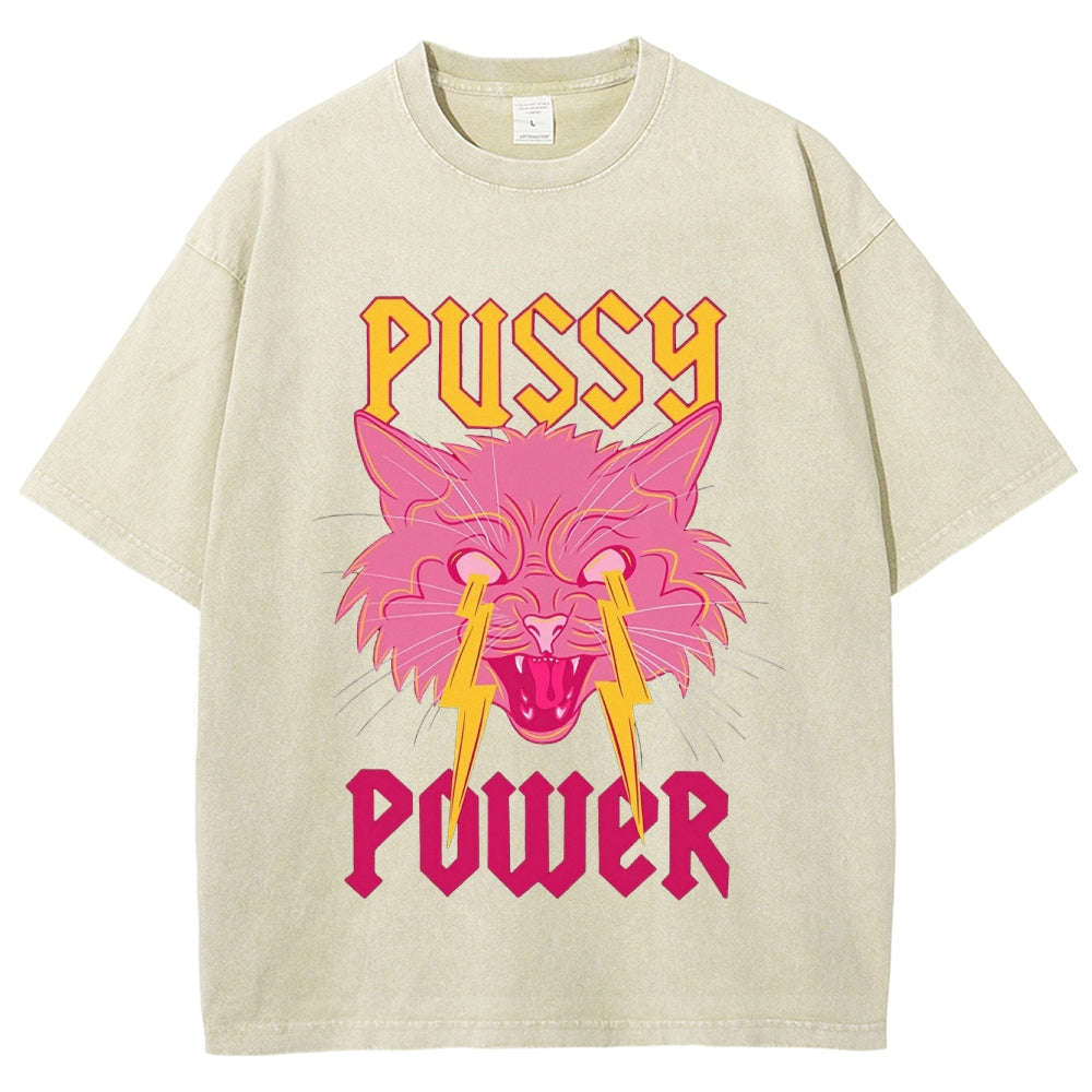 PUSSY POWER VINTAGE WASHED TEE