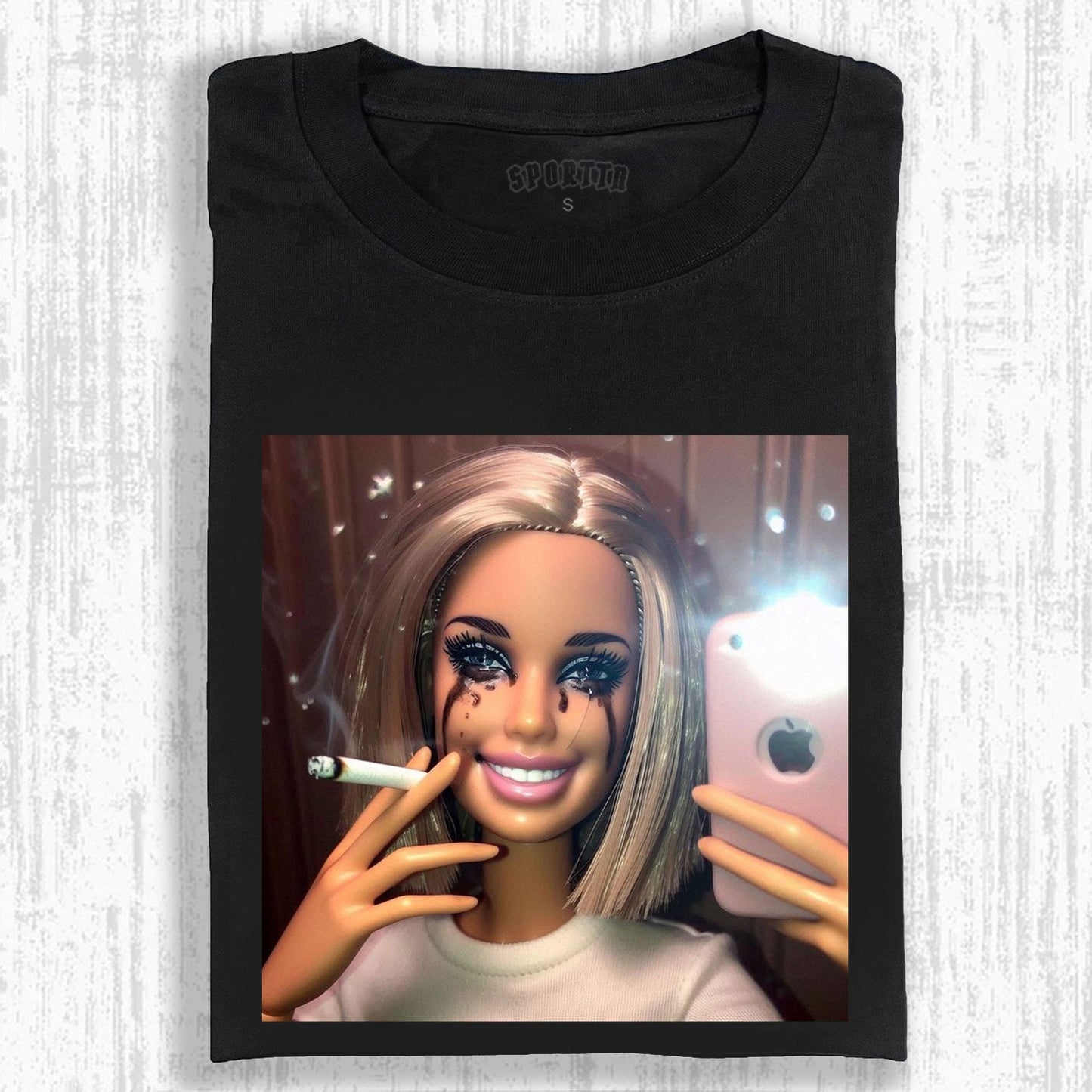 CONTRAST BARBIE! SMOKY TEARS & SMOKING SELFIE TEE