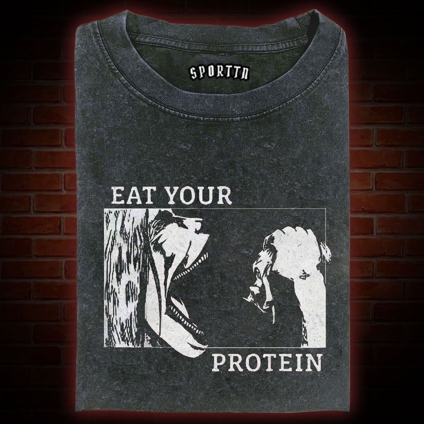 EAT YOUR PROTEIN WASHED T-SHIRT