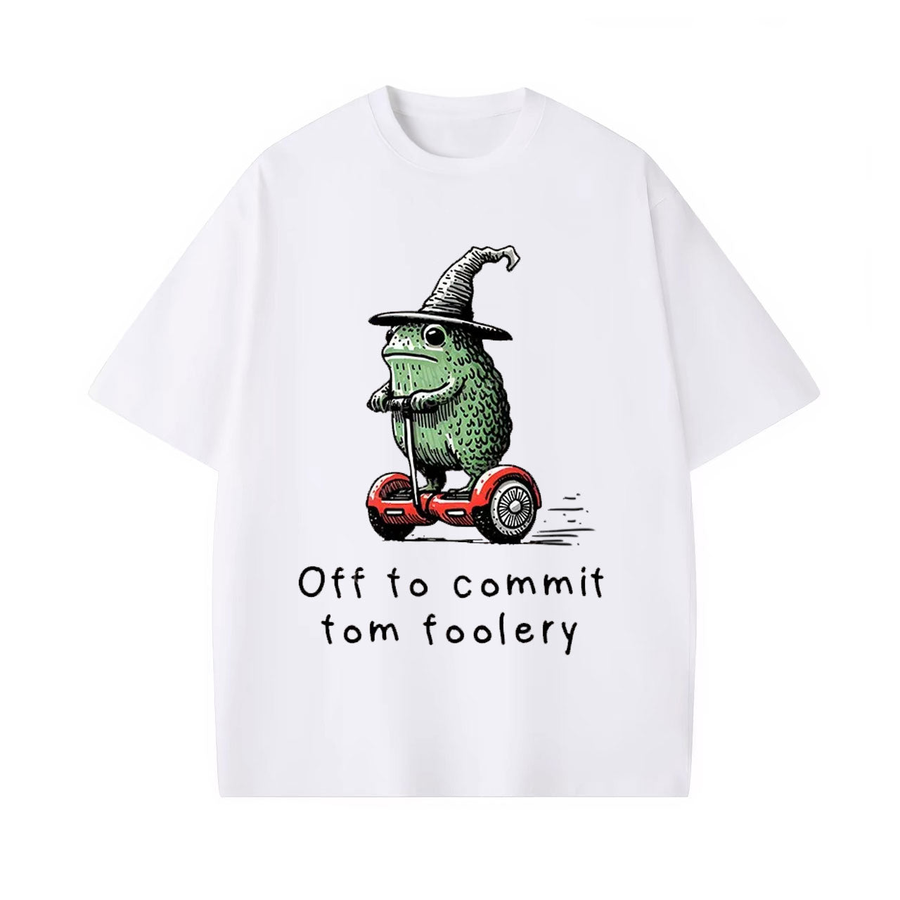 FROG RIDING A BALANCE SCOOTER WASHED T-SHIRT