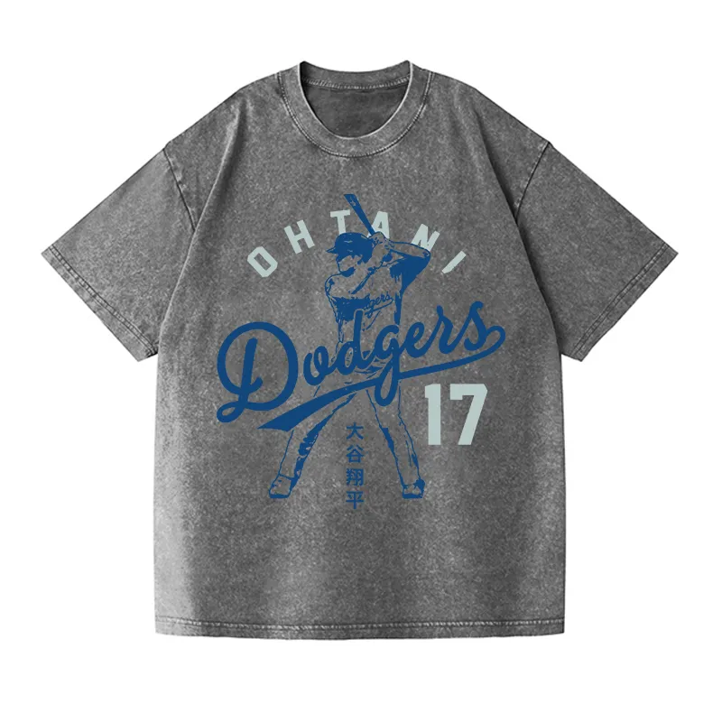 FUJISAKURAS DODGER VINTAGE WASH JAPANESE DESIGN T-SHIRT