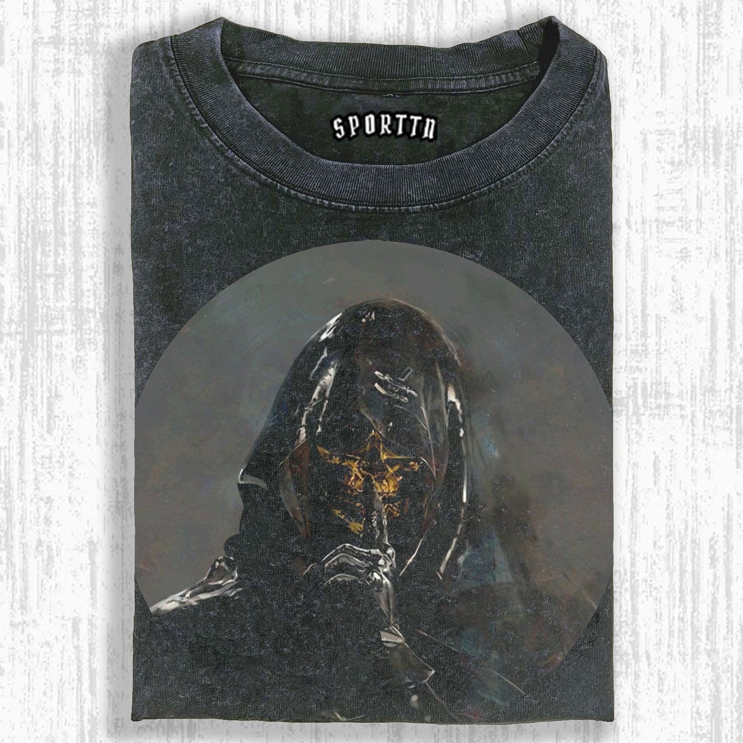 MYSTERIOUS BLACK - ROBED PHANTOM THEMED T-SHIRT