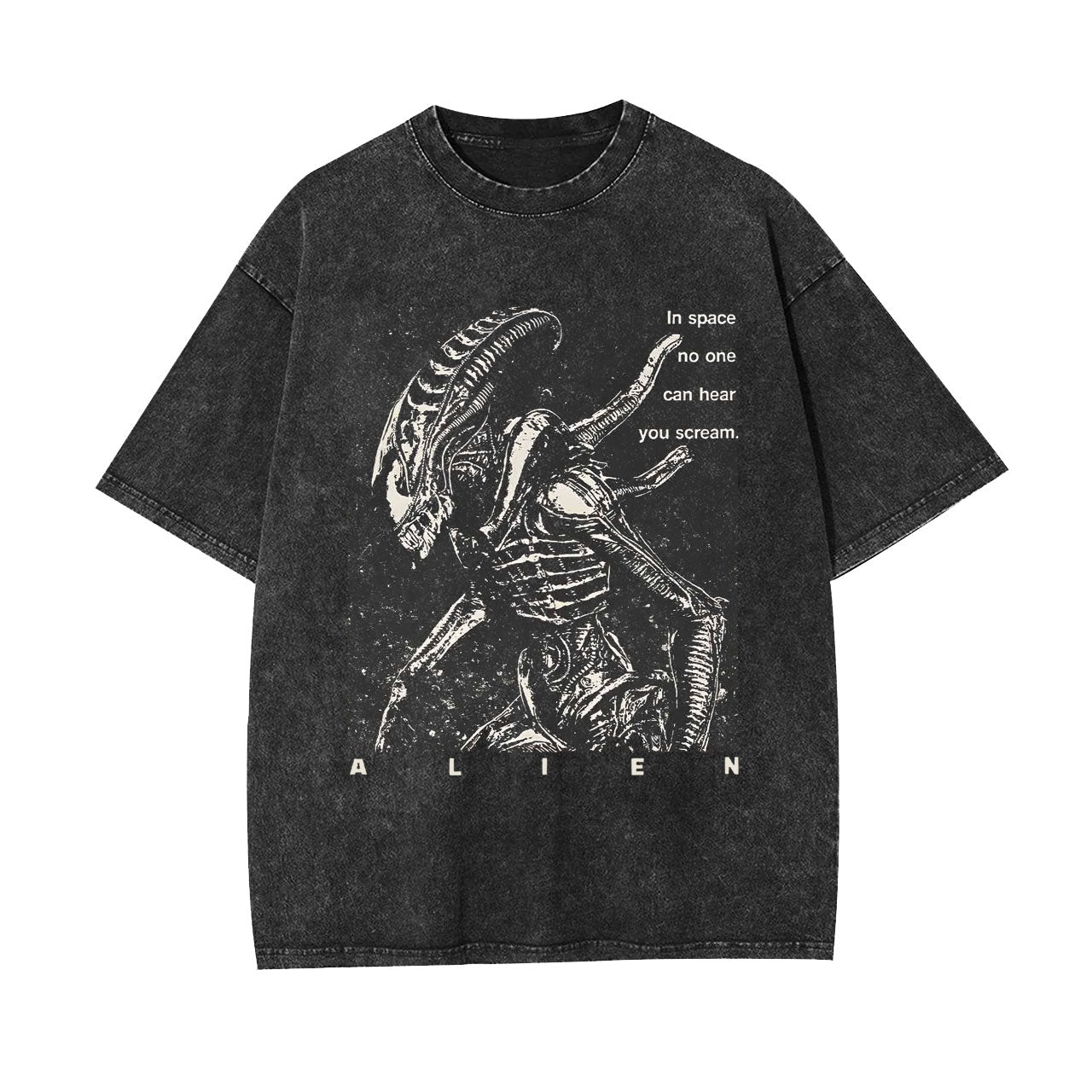 NO ONE CAN HEAR YOU SCREAM WASHED T-SHIRT