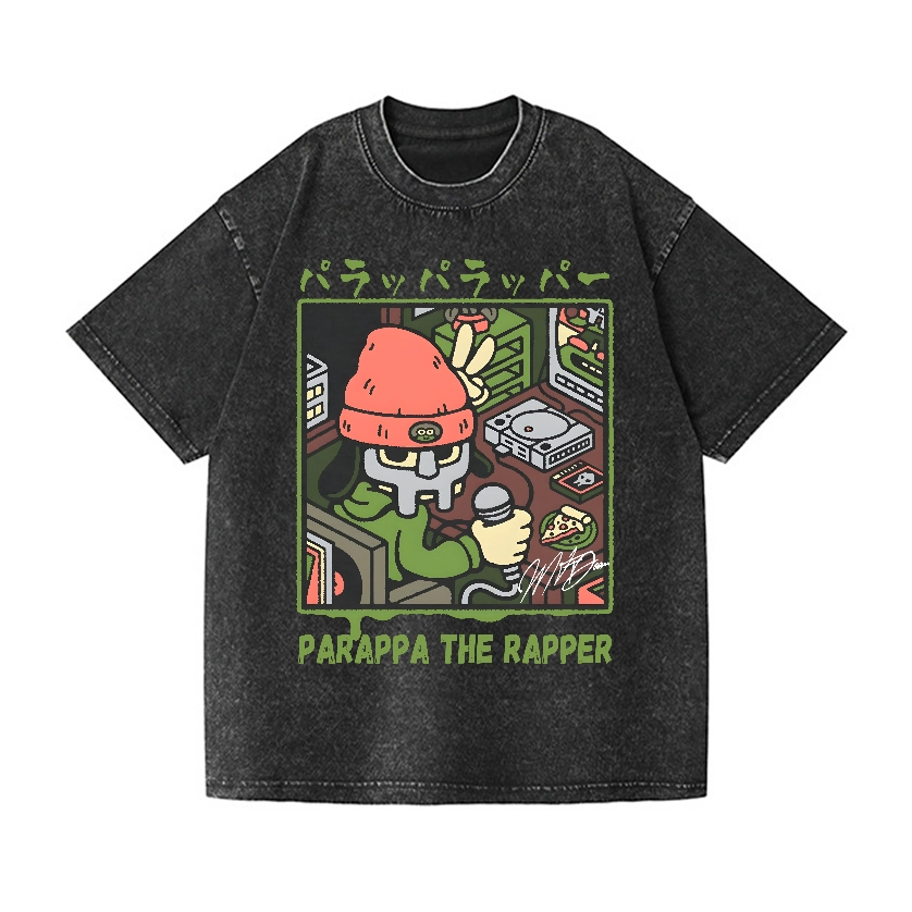 PARAPPA THE RAPPER MF DOOM VINTAGE WASH JAPANESE DESIGN T-SHIRT