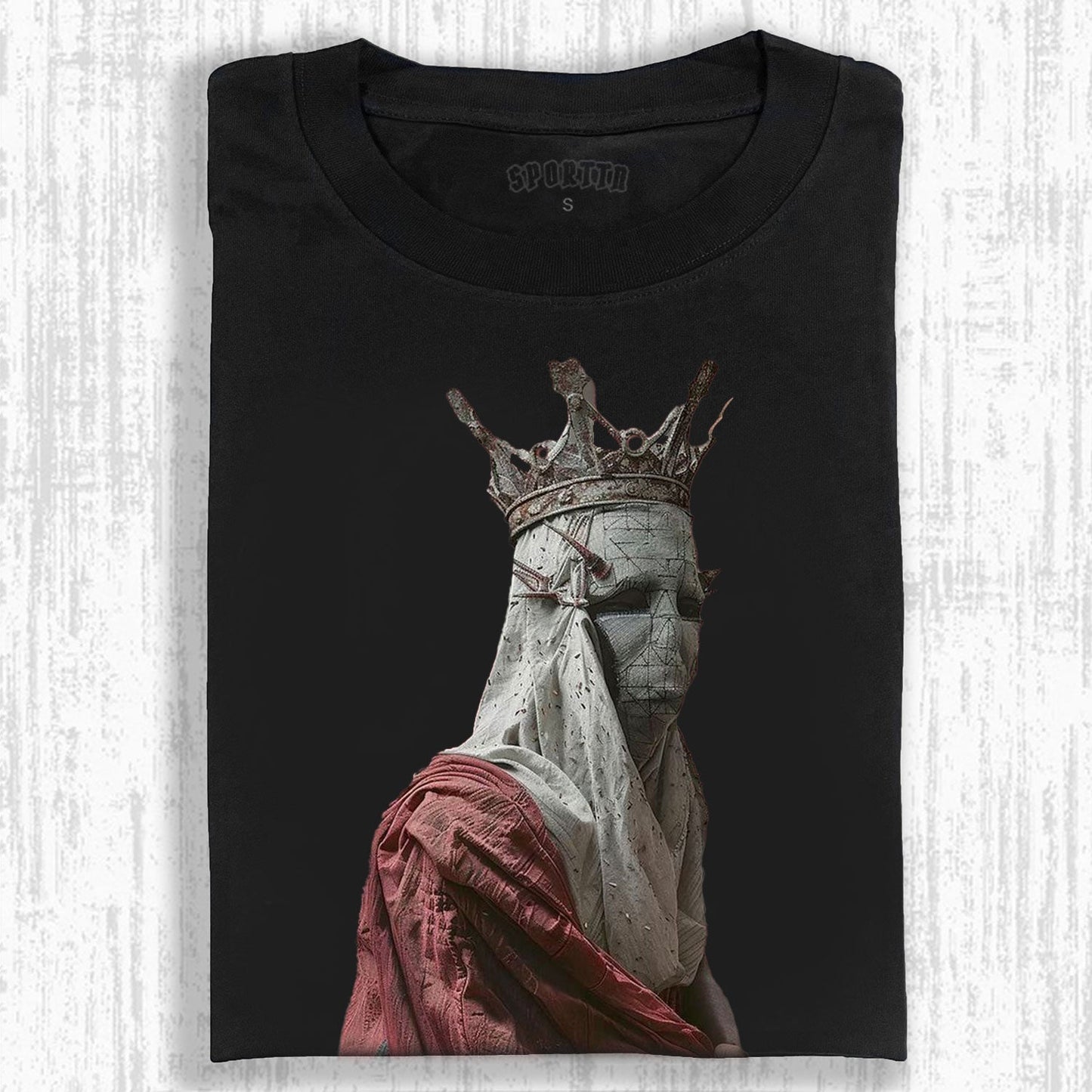 MASKED MONARCH WITH CROWN ART POSTER T-SHIRT