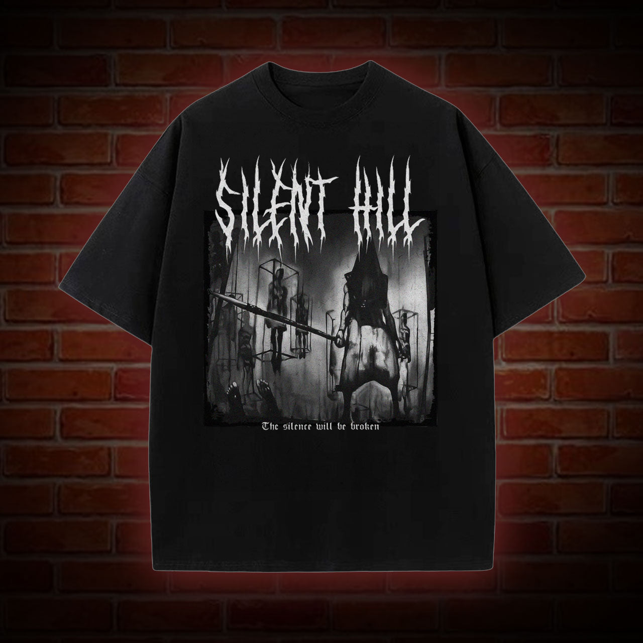 PYRAMID HEAD BACK PRINT WASHED T-SHIRT