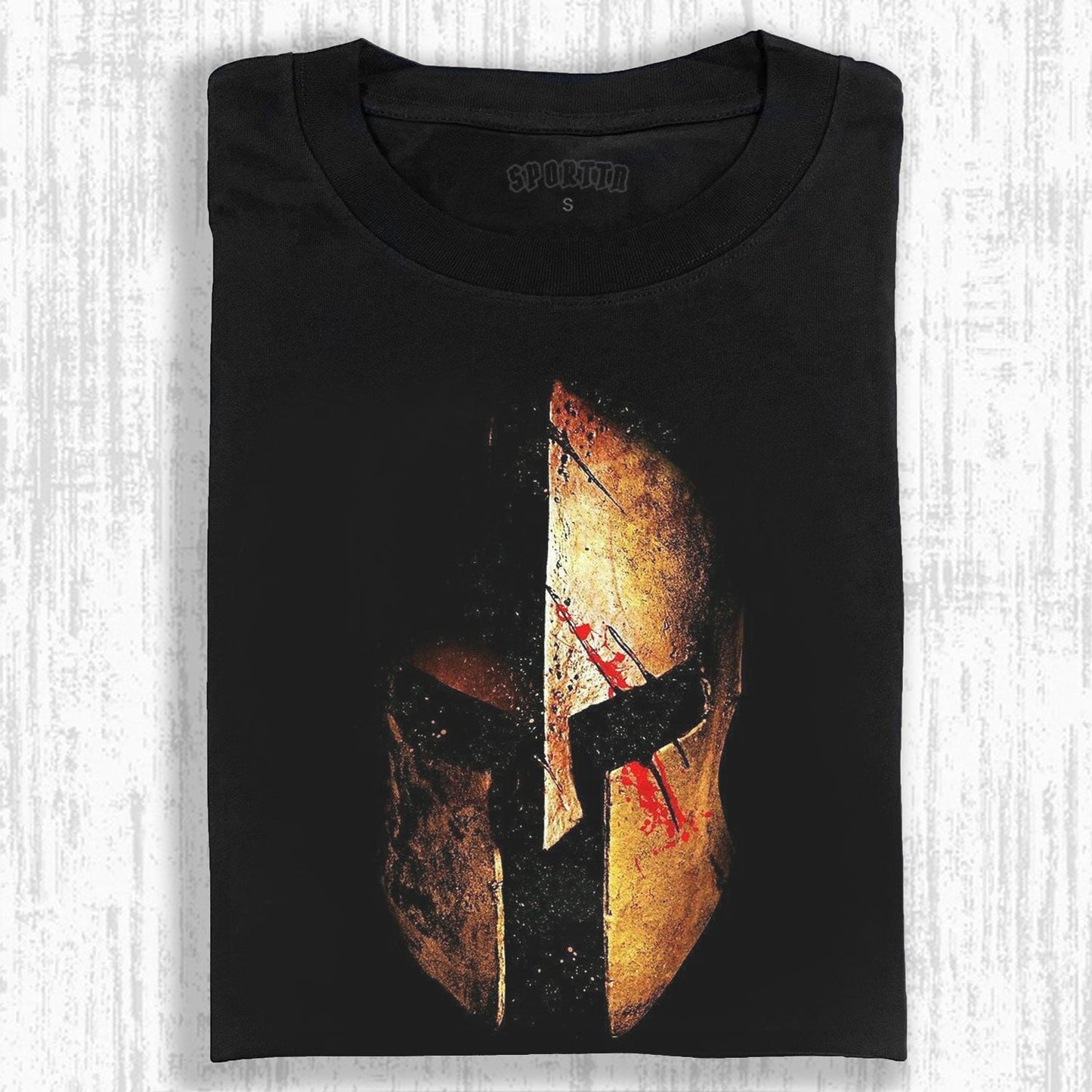 SPARTAN HELMET MARK OF IRON AND BLOOD T-SHIRT