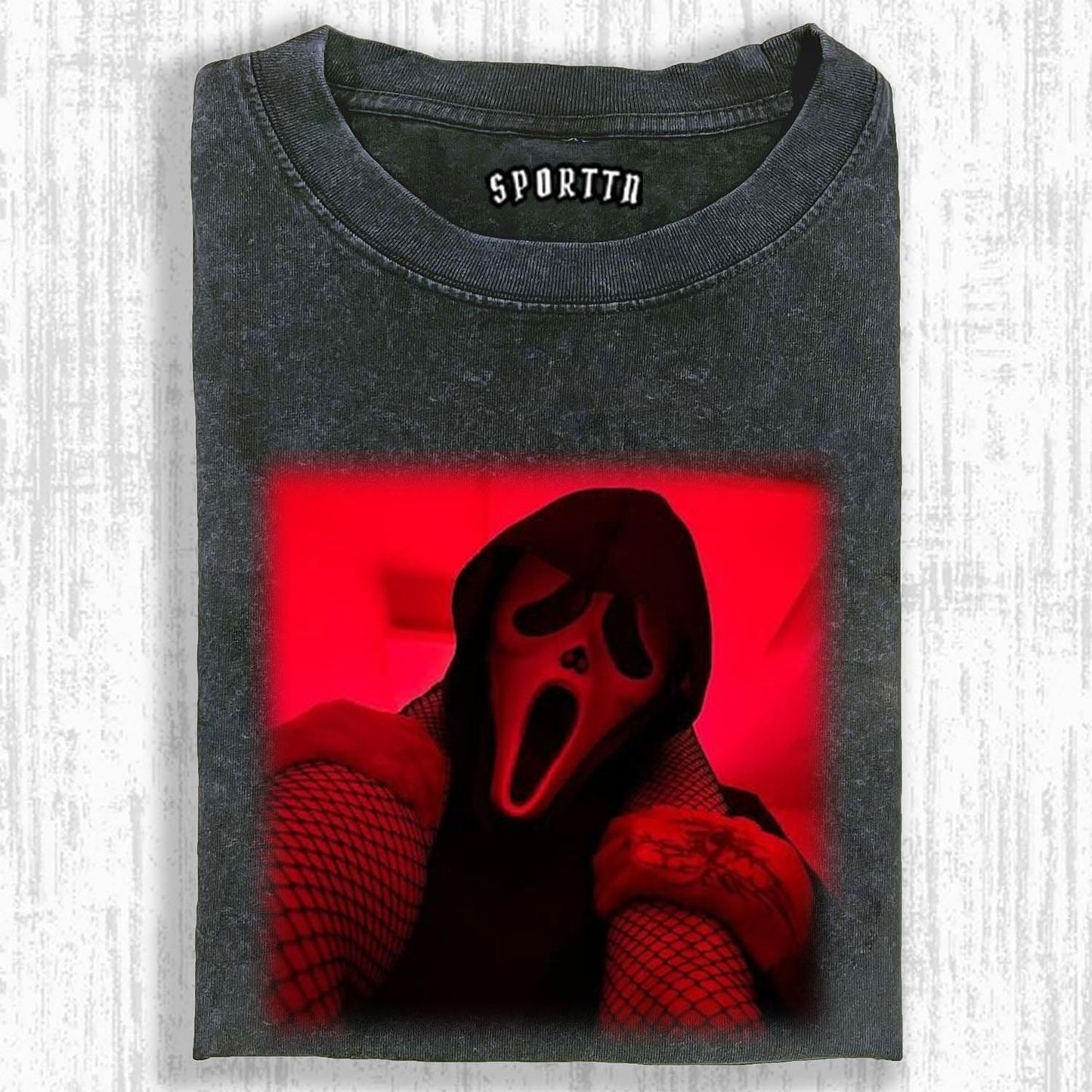T-SHIRT WITH THE THEME OF THE SCREAM MASK V3