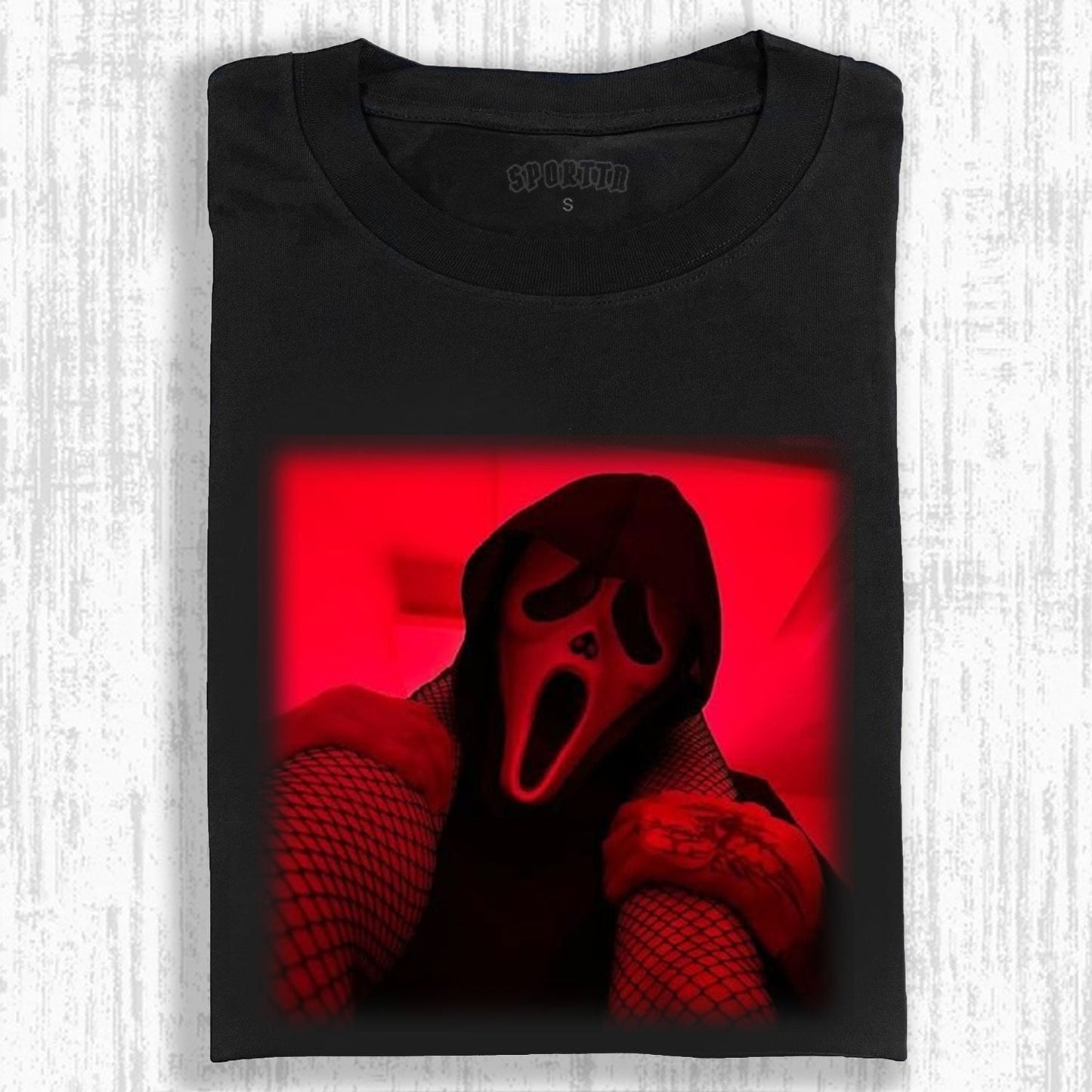 T-SHIRT WITH THE THEME OF THE SCREAM MASK V3