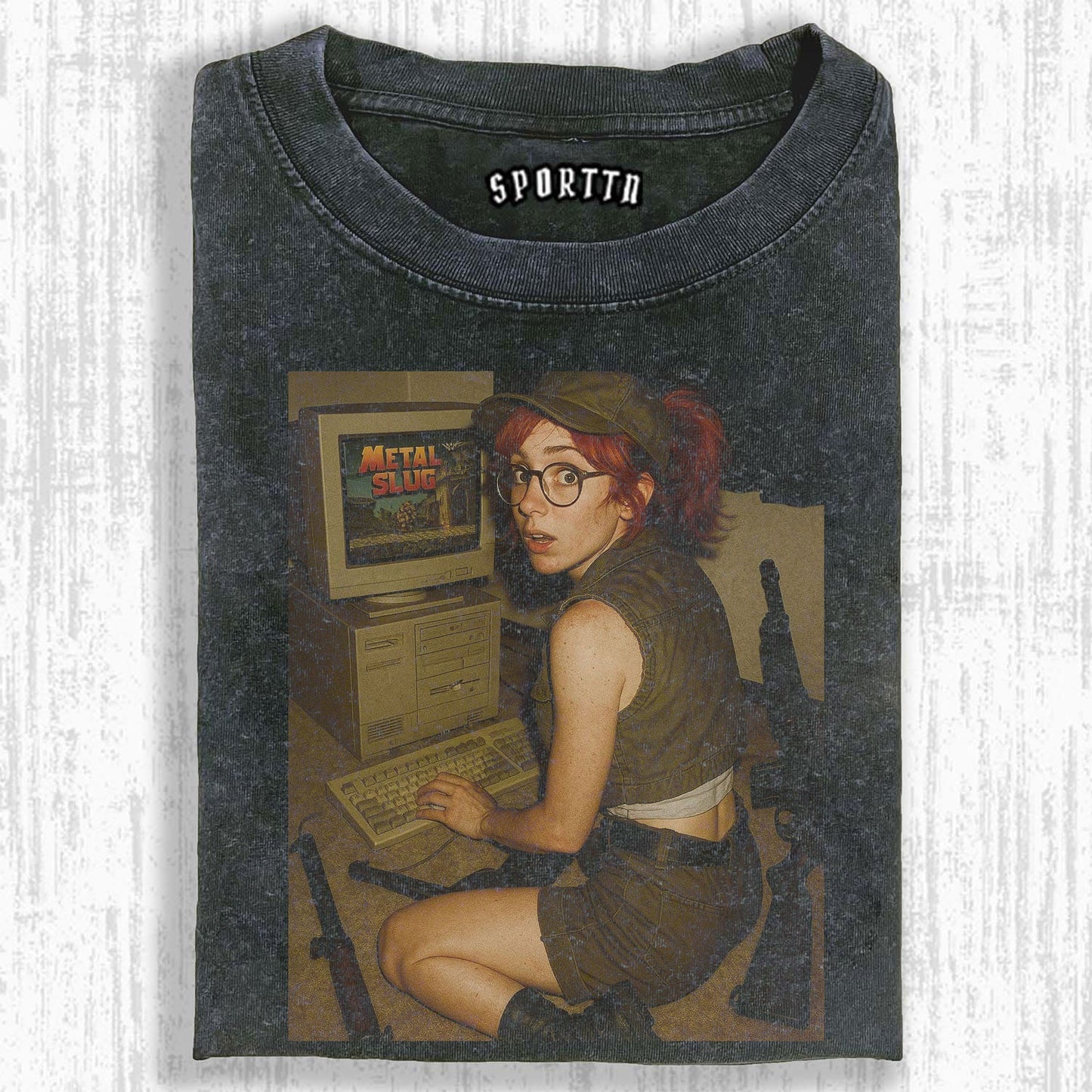 VINTAGE T - SHIRT IMMERSED IN THE GAMING TIME OF METAL SLUG