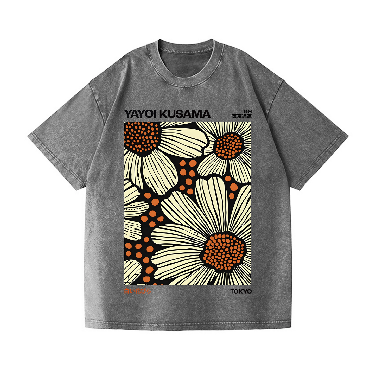 YAYOI KUSAMA VINTAGE WASH JAPANESE DESIGN T-SHIRT