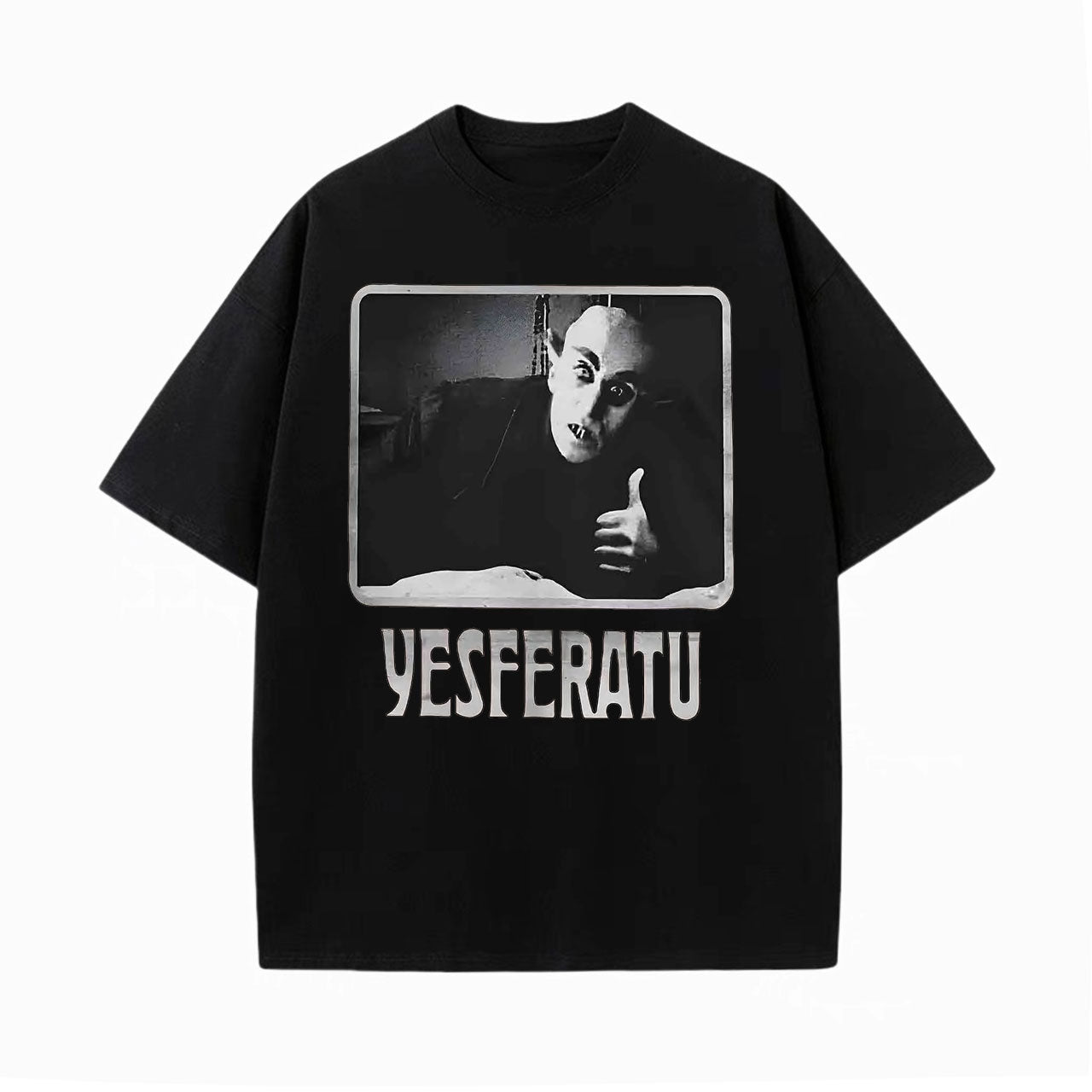 YESFERATU FUNNY HORROR RETRO WASHED T-SHIRT