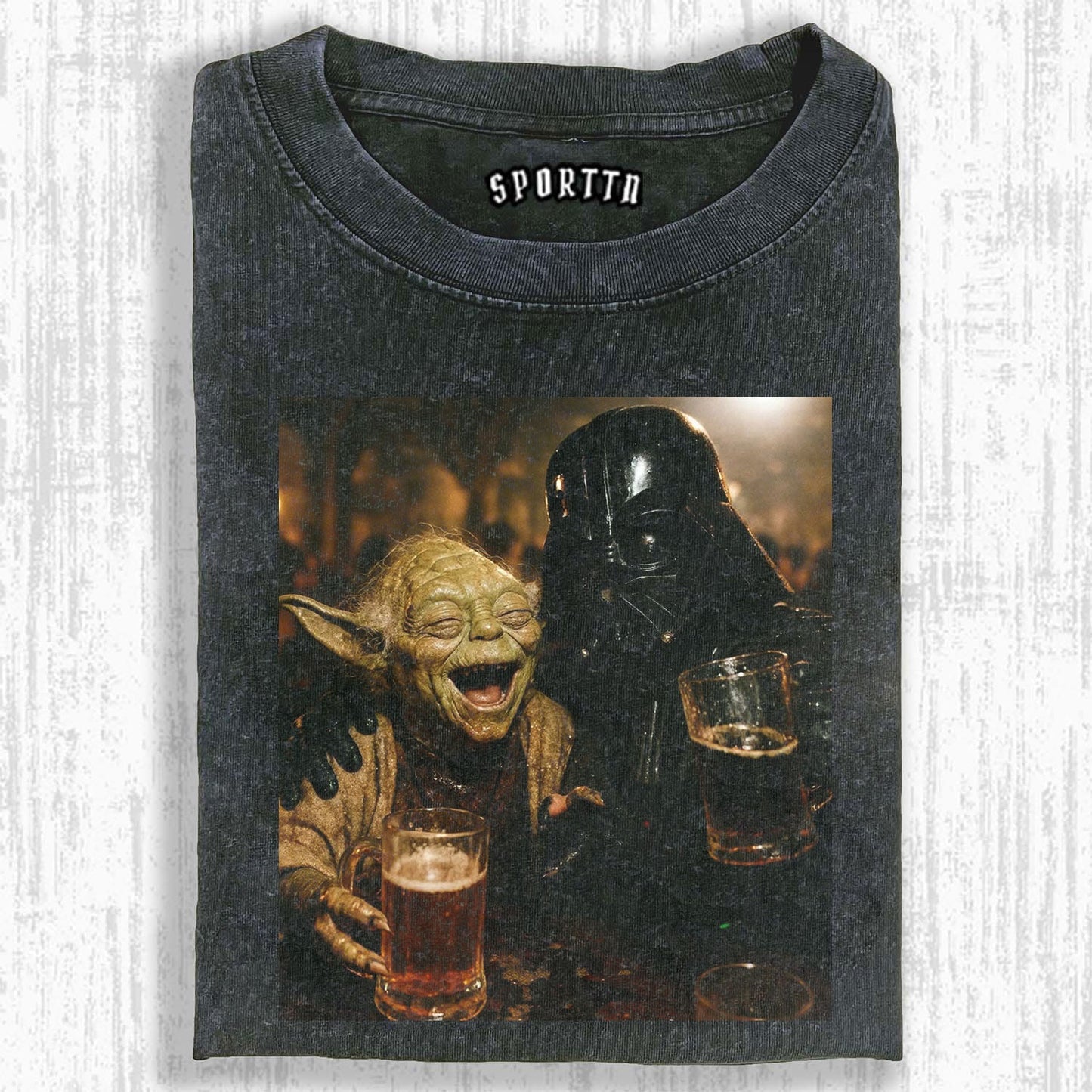 YODA AND DARTH VADER A BIZARRE DRINKING MOMENT TEE