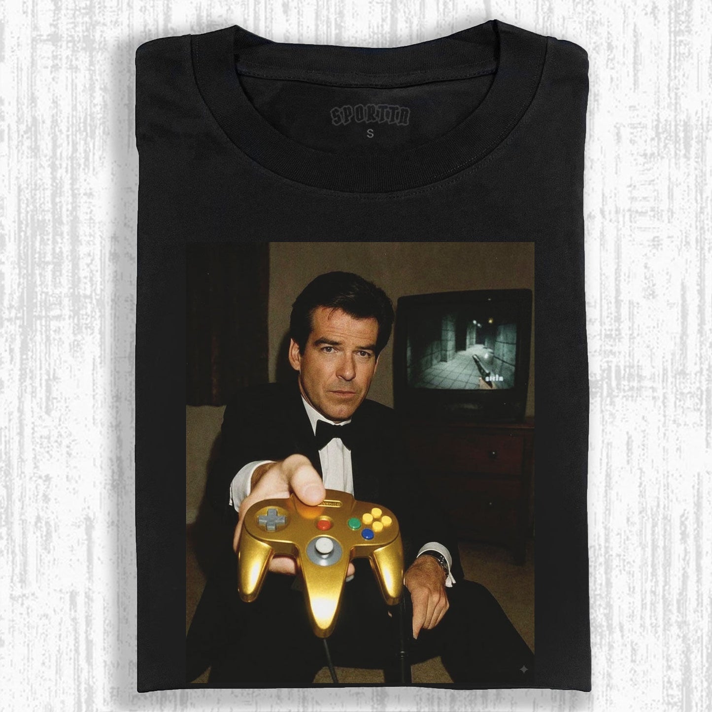 GOLD N64 JAMES BOND 'YOUR TURN' FUNNY T-SHIRT V2