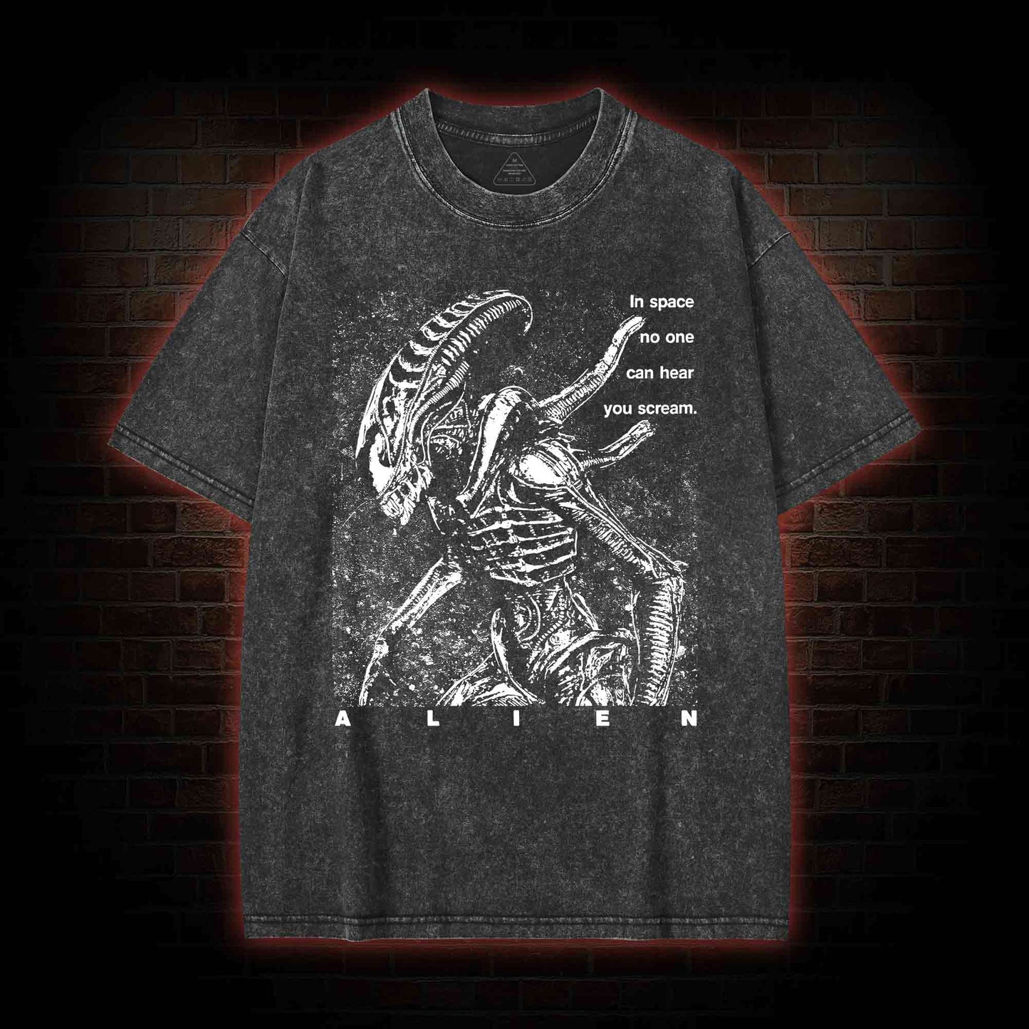 NO ONE CAN HEAR YOU SCREAM WASHED T-SHIRT