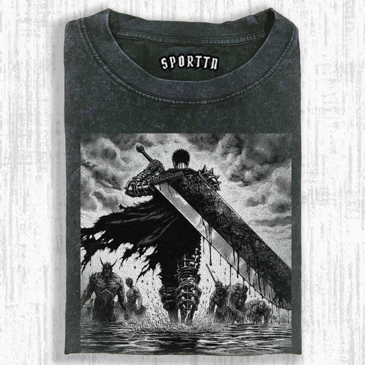 WASHED COTTON BERSERK T-SHIRT