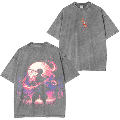 KAMADO TANJIRO DEMON SLAYER VINTAGE WASHED TEE-[DS]