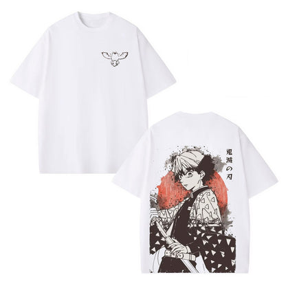 AGATSUMA ZENITSU DEMON SLAYER ANIME UNISEX WASHED T-SHIRT -[DS]