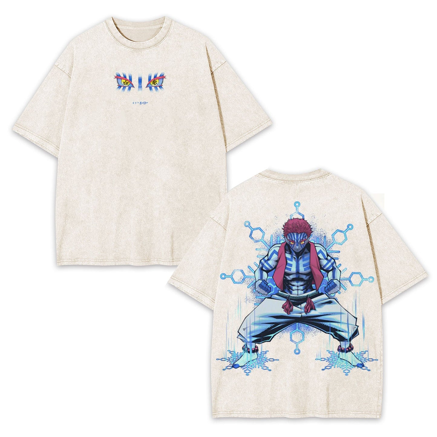 AKAZA DEMON SLAYER UNISEX ANIME INSPIRED VINTAGE OVERSIZED TEE-[DS]