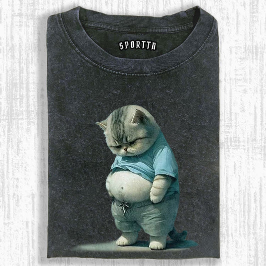 ANTHROPOMORPHIC LAZING CAT TEE 