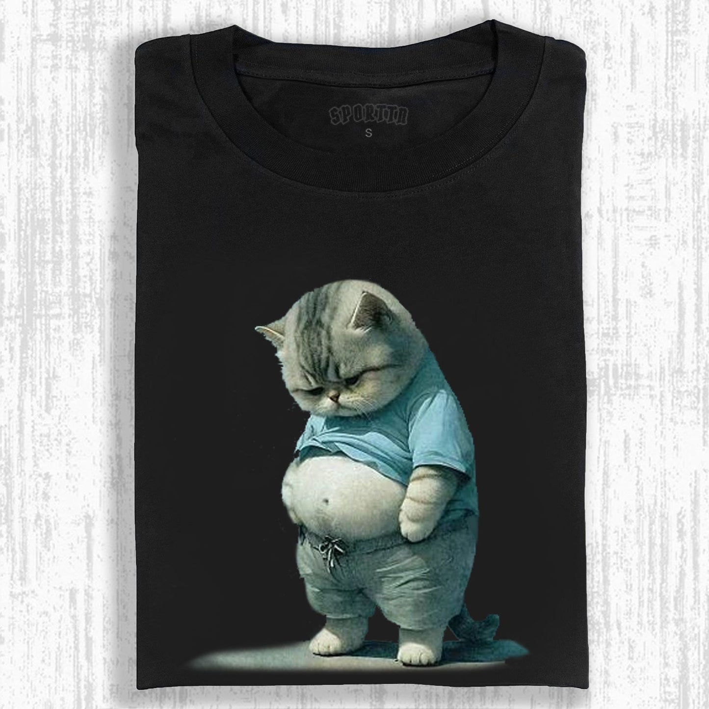 ANTHROPOMORPHIC LAZING CAT TEE 