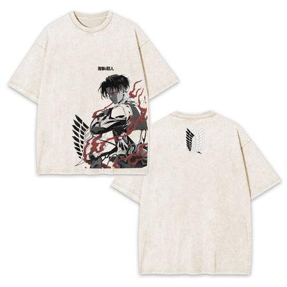 Attack on Titan Unisex Anime Inspired Vintage T-Shirt-[DS]