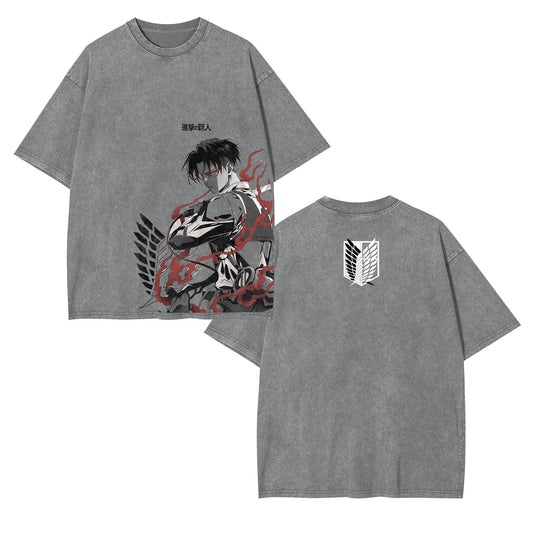Attack on Titan Unisex Anime Inspired Vintage T-Shirt-[DS]