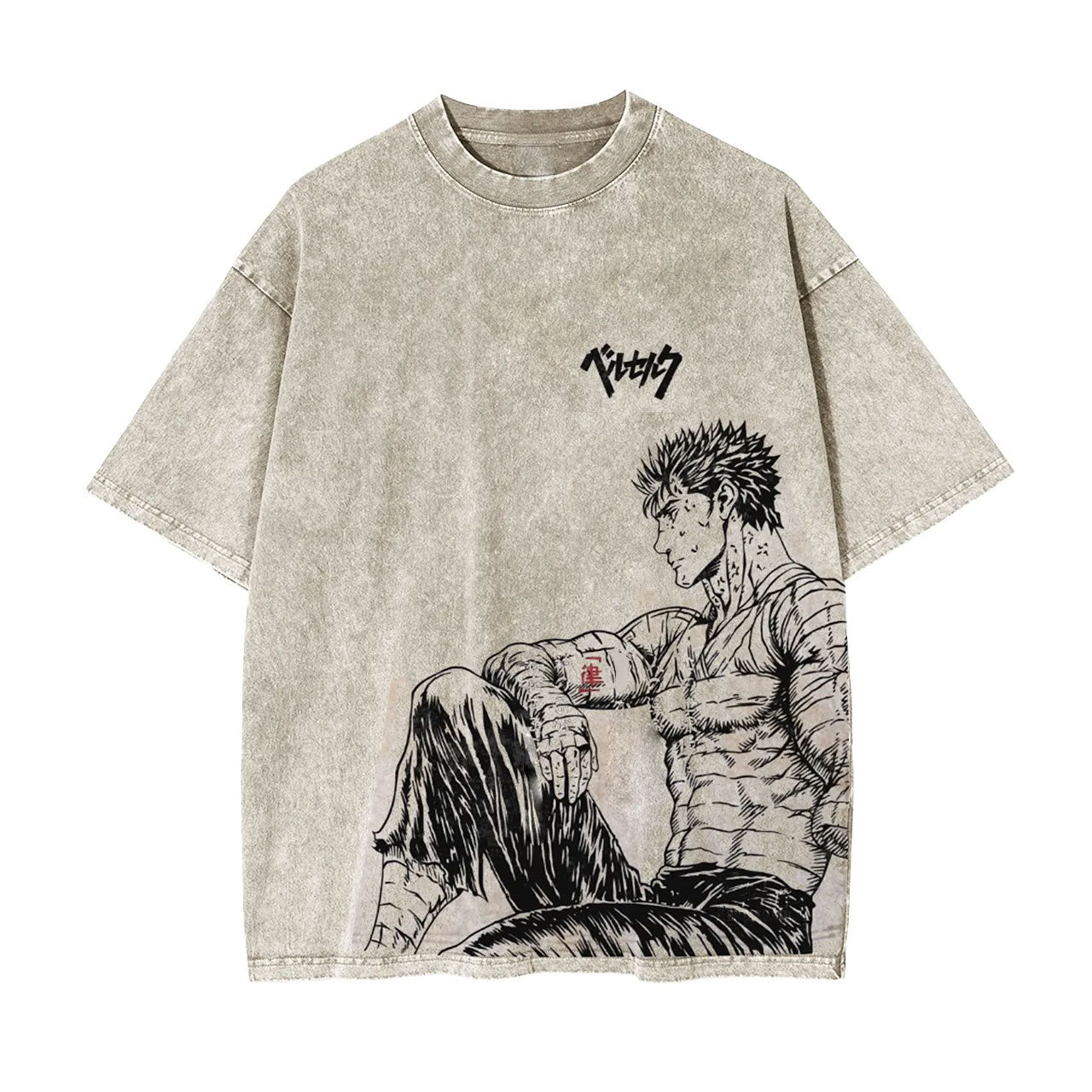 BERSERK GUS UNISEX ANIME INSPIRED VINTAGE T-SHIRT-[FRONT]