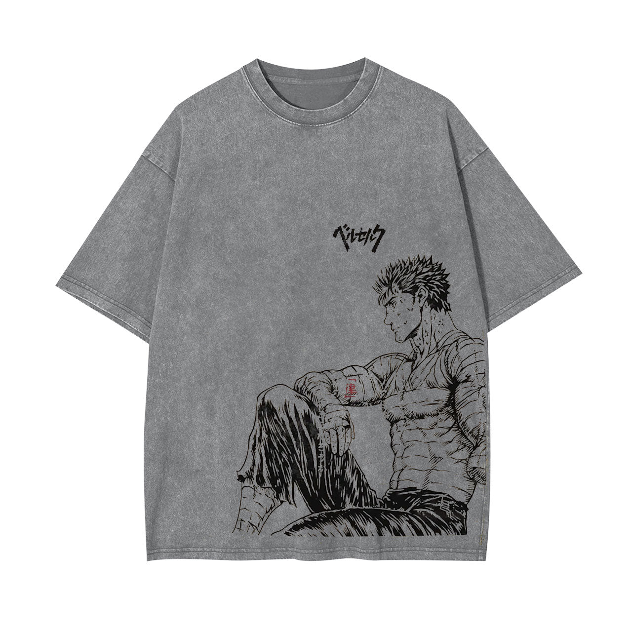 BERSERK GUS UNISEX ANIME INSPIRED VINTAGE T-SHIRT-[FRONT]