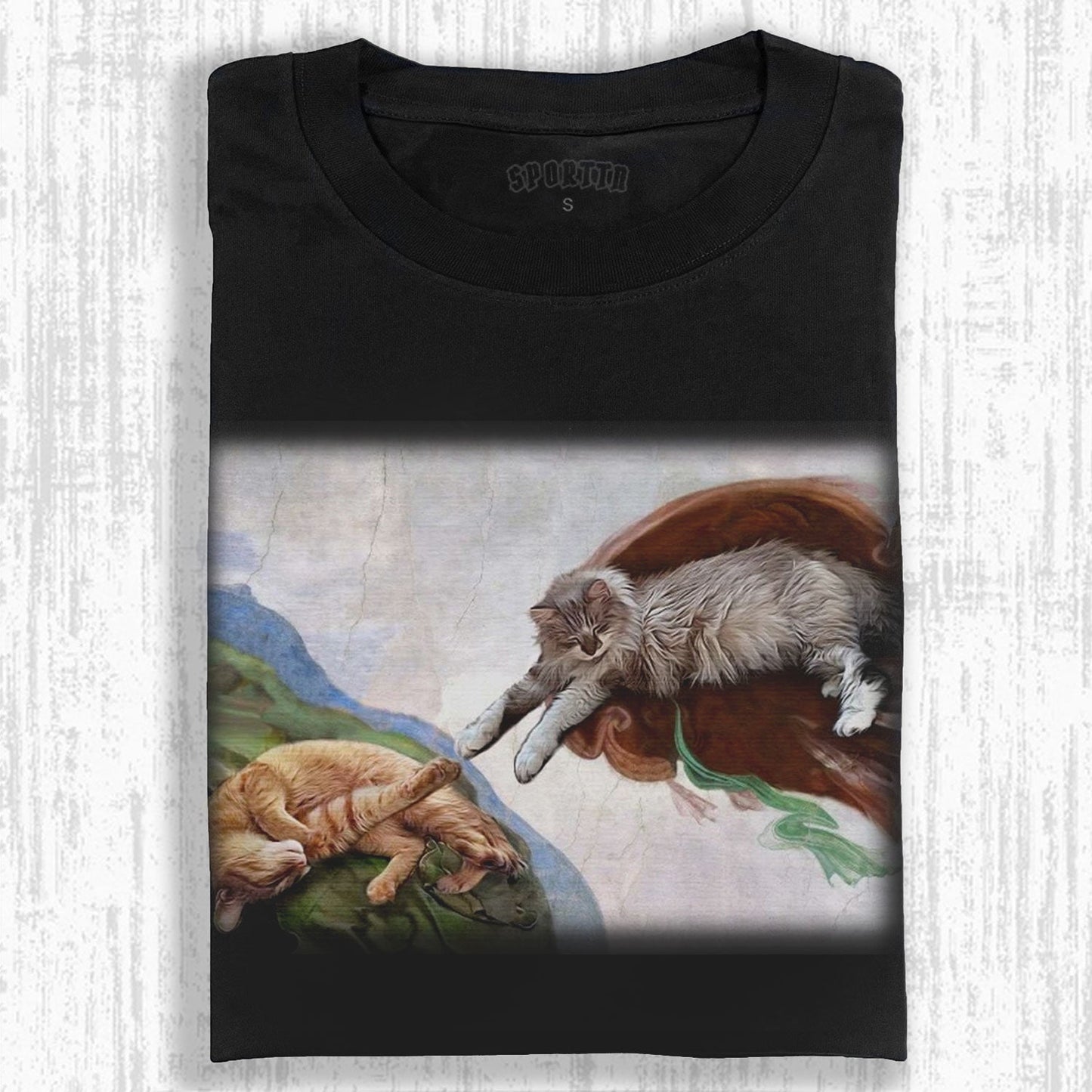 CAT - VERSION 'THE CREATION OF ADAM T - SHIRT