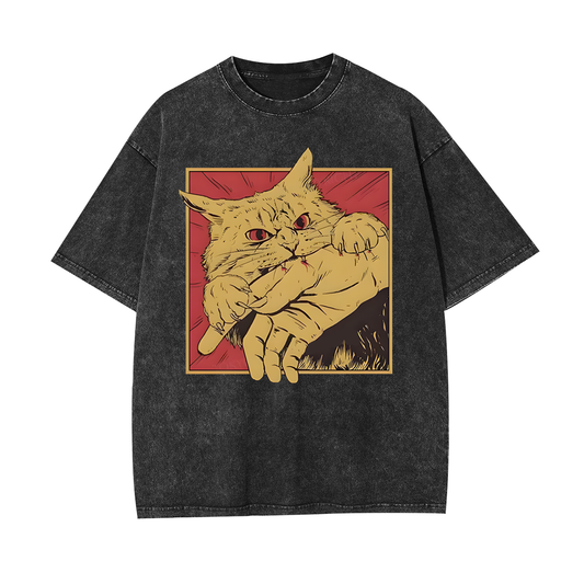 CAT UNISEX OVERSIZED TEE -[FRONT] 