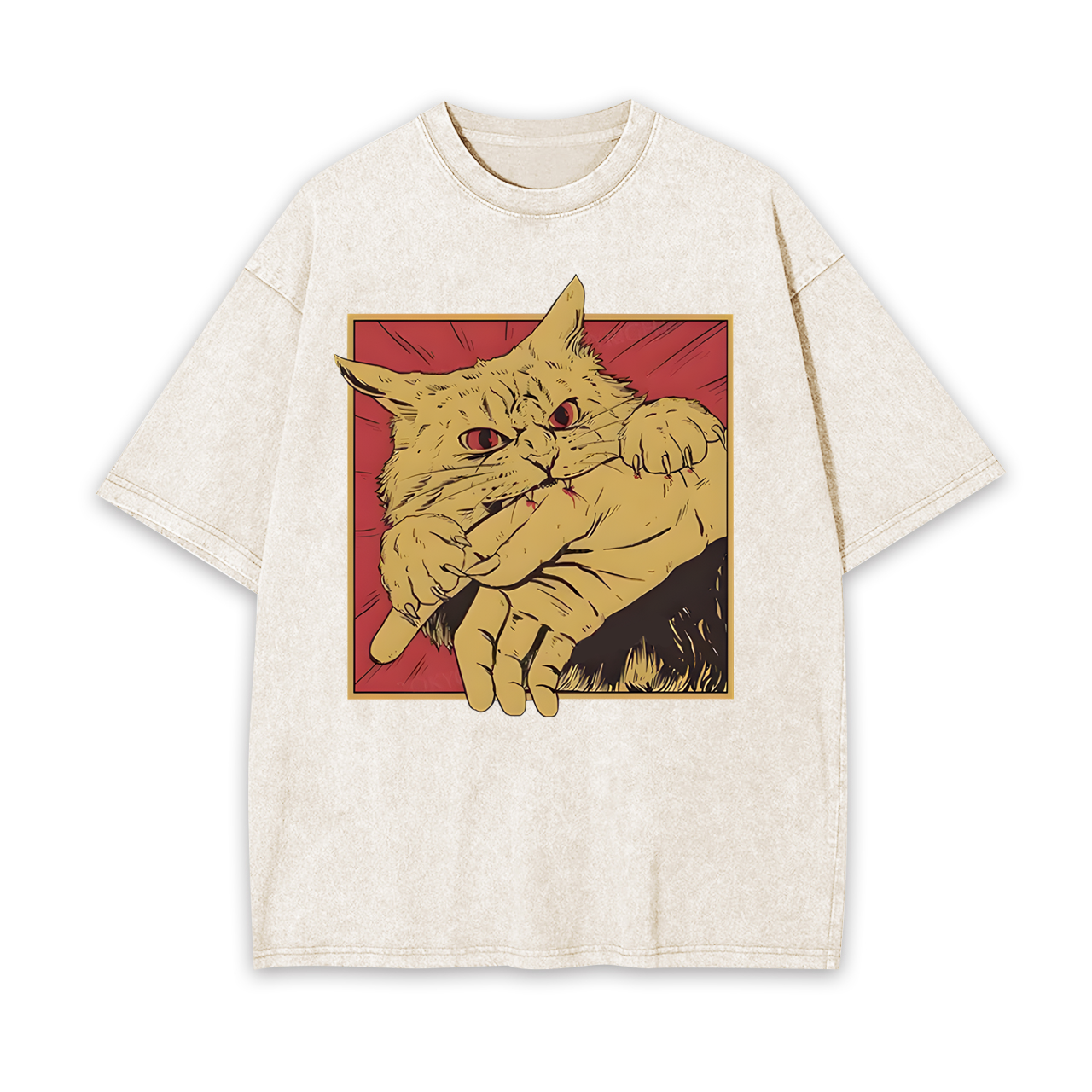 CAT UNISEX OVERSIZED TEE -[FRONT] 