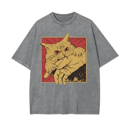 CAT UNISEX OVERSIZED TEE -[FRONT] 