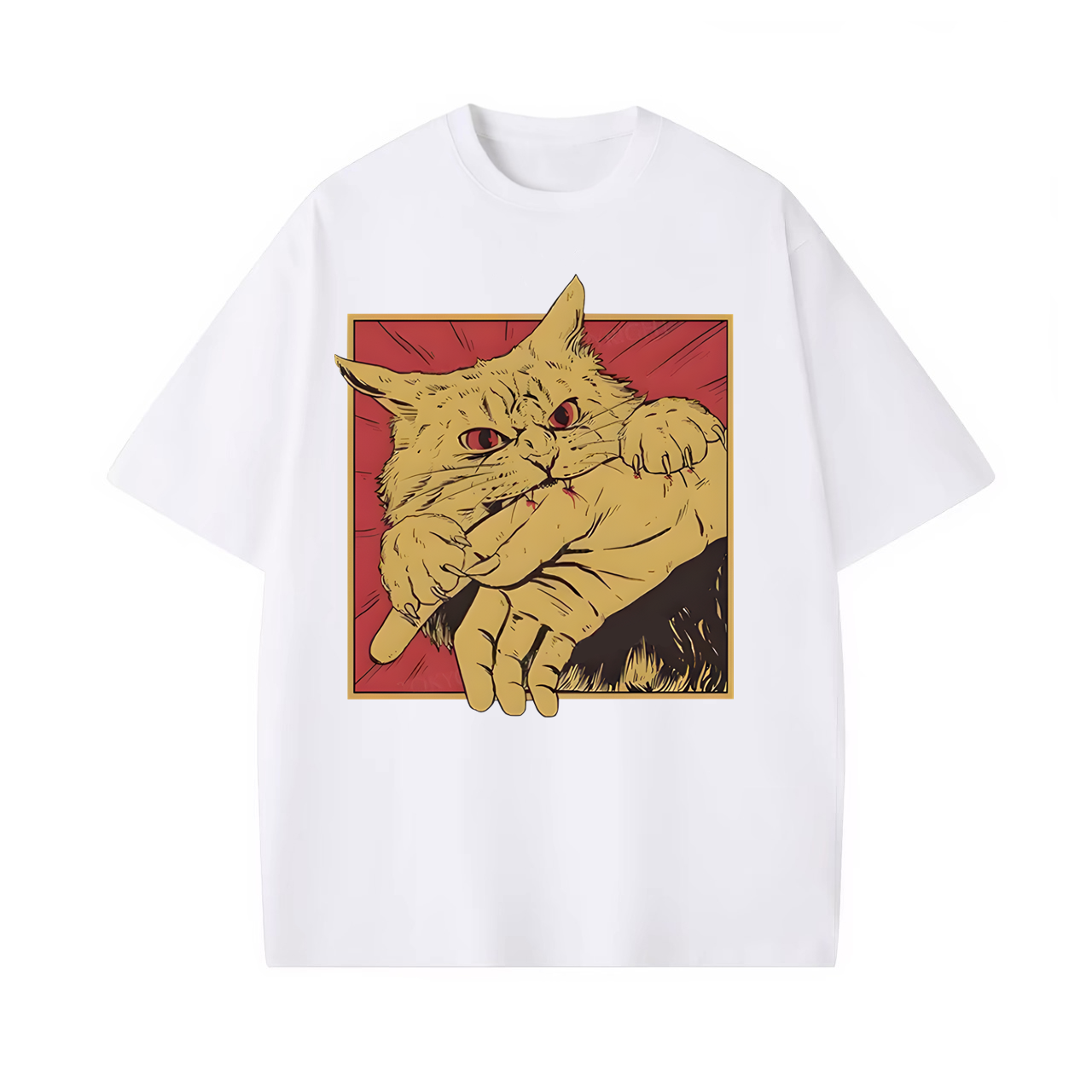 CAT UNISEX OVERSIZED TEE -[FRONT] 