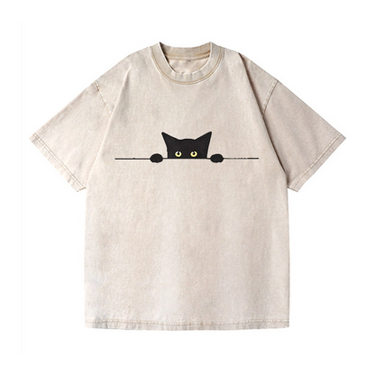 CAT VINTAGE WASH JAPANESE DESIGN T-SHIRT 