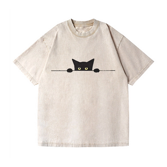 CAT VINTAGE WASH JAPANESE DESIGN T-SHIRT 