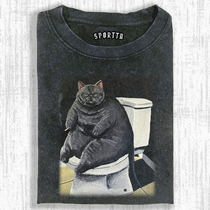 CAT'S LIFE ON THE TOILET T-SHIRT