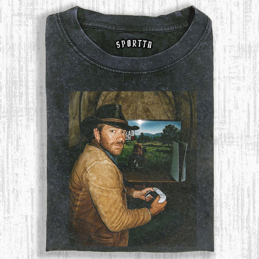 COWBOY - STYLE PLAYING RED DEAD REDEMPTION GAME THEMED T-SHIRT