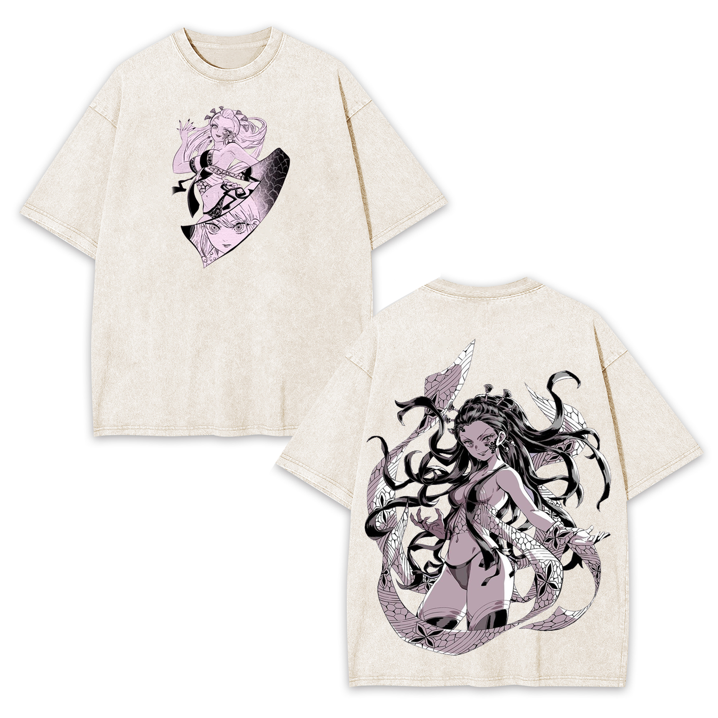 DAKI DEMON SLAYER ANIME UNISEX WASHED T-SHIRT -[DS]