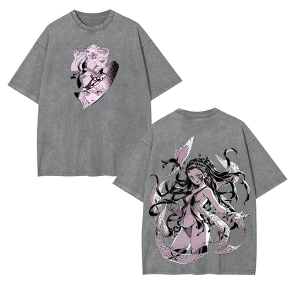 DAKI DEMON SLAYER ANIME UNISEX WASHED T-SHIRT -[DS]