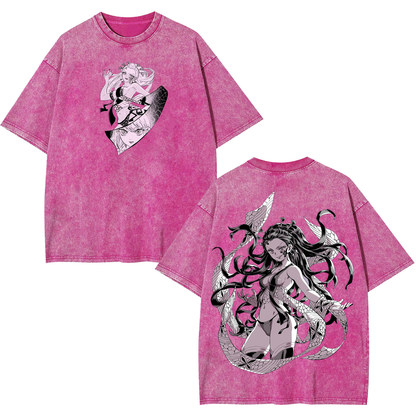 DAKI DEMON SLAYER ANIME UNISEX WASHED T-SHIRT -[DS]