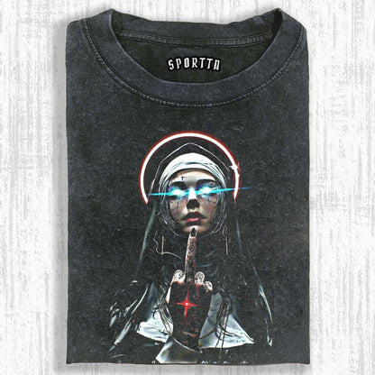 DARK PUNK - STYLE NUN GRAPHIC T-SHIRT