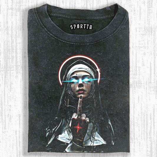 DARK PUNK - STYLE NUN GRAPHIC T-SHIRT