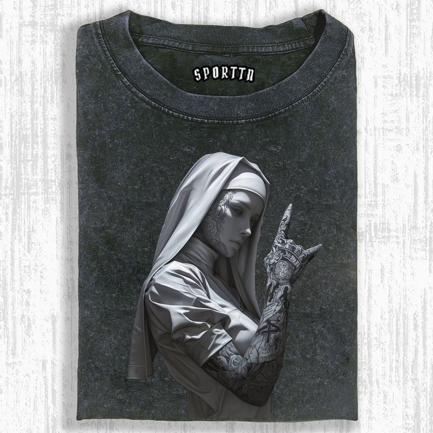 DARK PUNK - STYLE NUN GRAPHIC T-SHIRT