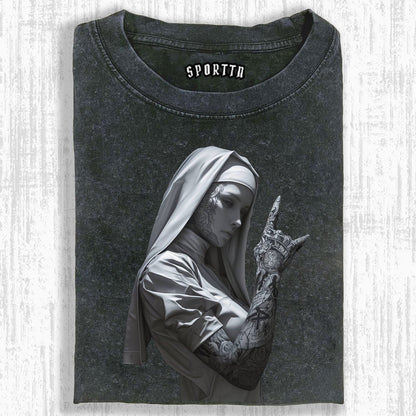 DARK PUNK - STYLE NUN GRAPHIC T-SHIRT