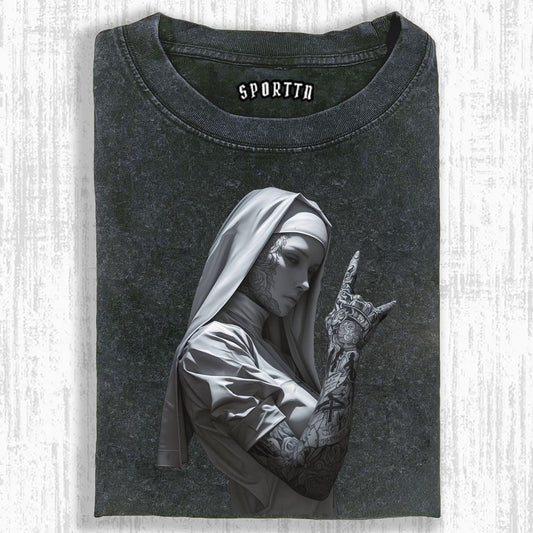 DARK PUNK - STYLE NUN GRAPHIC T-SHIRT