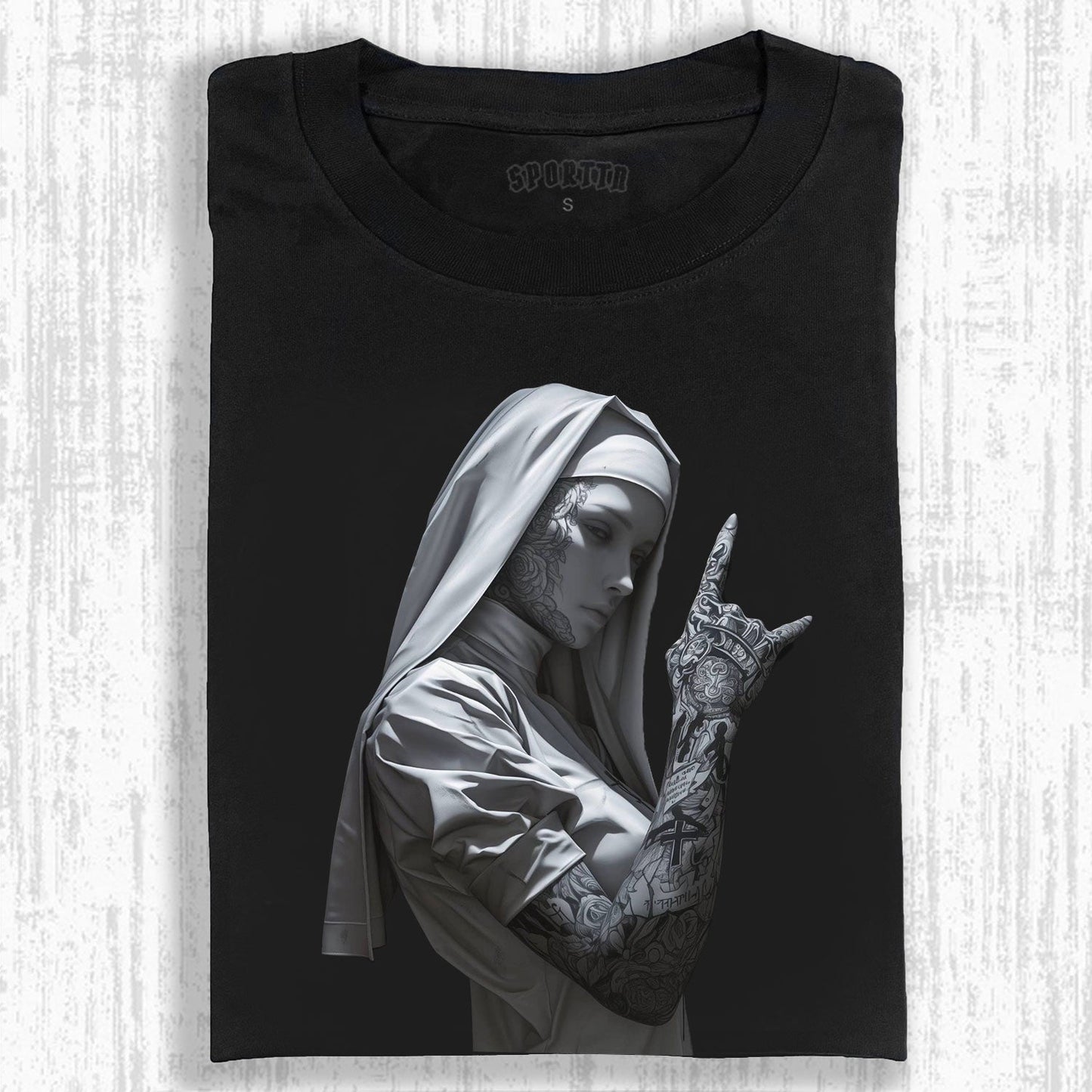 DARK PUNK - STYLE NUN GRAPHIC T-SHIRT