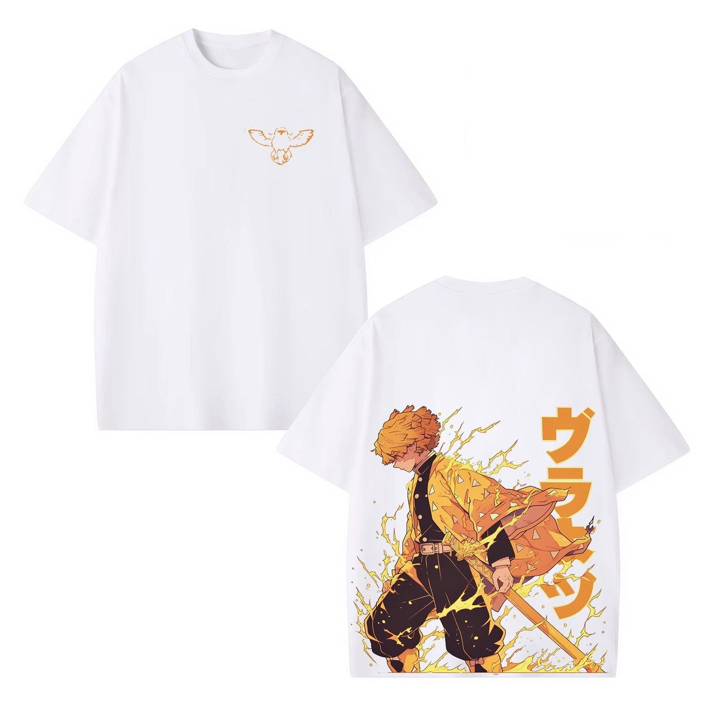 DEMON SLAYER ZENITSU UNISEX ANIME OVERSIZED TEE-[DS]