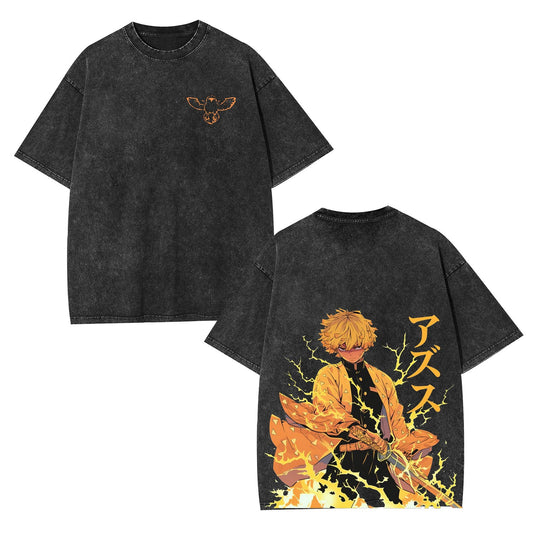 DEMON SLAYER ZENITSU UNISEX ANIME OVERSIZED TEE-[DS]